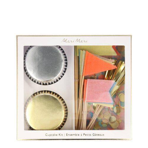 Meri Meri Neon Confetti Flag Cupcake kit ( Pack of 24) - partyalacarte.co.in