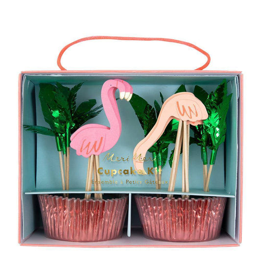 Meri Meri Neon Flamingo Cupcake Kit (set of 24 toppers) - partyalacarte.co.in