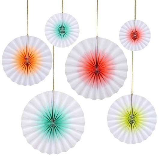 Meri Meri Neon Ombre Pinwheel Decorations (set of 6) - partyalacarte.co.in