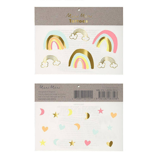 Meri Meri Neon Rainbows Large Tattoos (set of 2 sheets) - partyalacarte.co.in