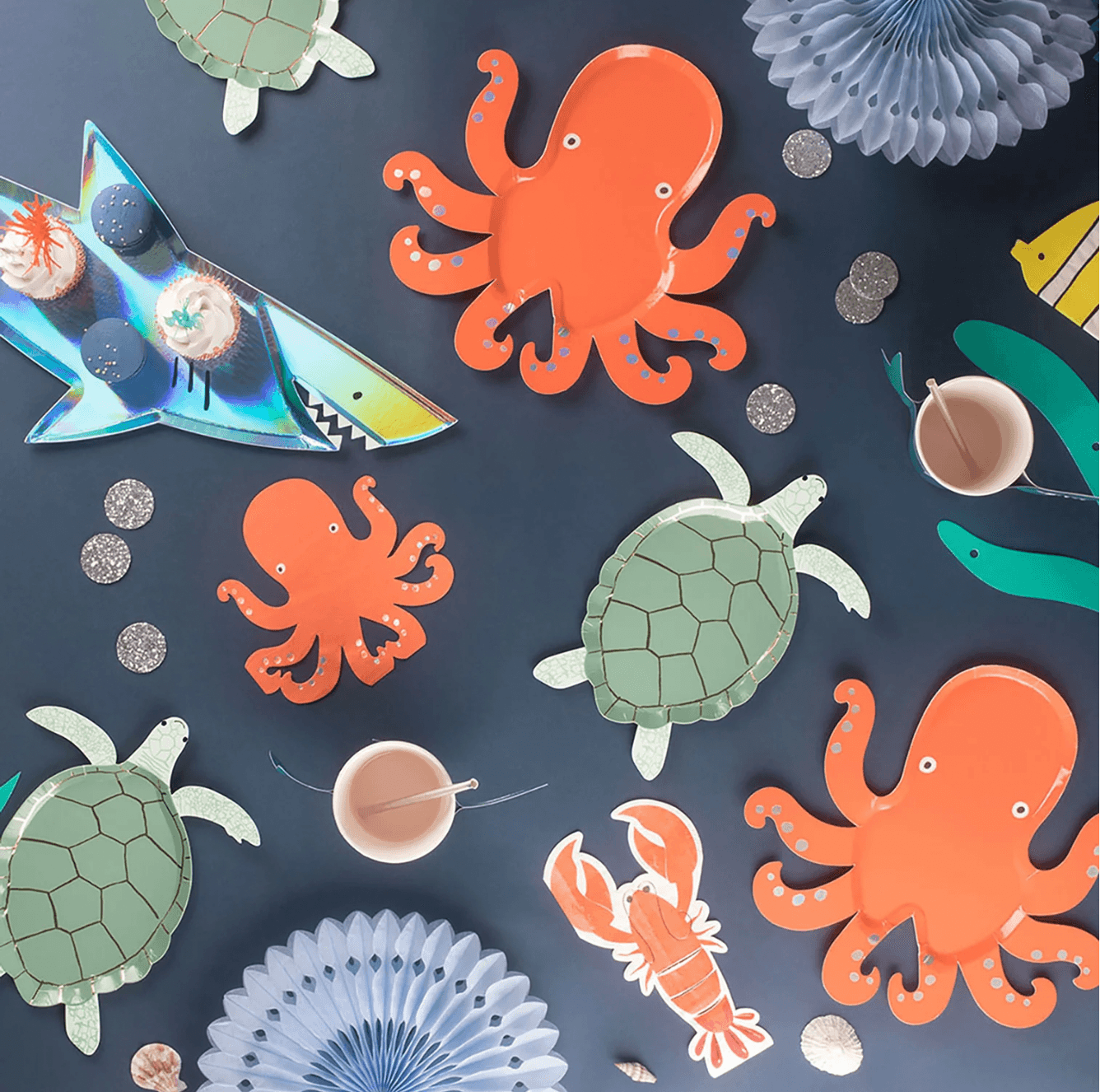 Meri Meri Octopus Plates (x 8) - partyalacarte.co.in