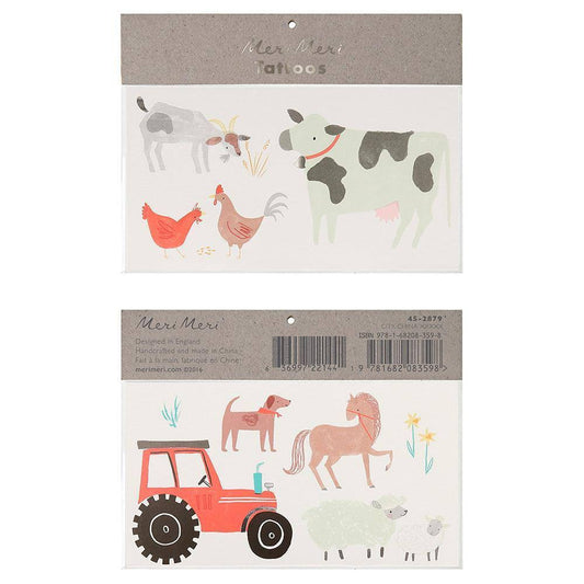 Meri Meri On The Farm Large Tattoos (set of 2 sheets) - partyalacarte.co.in