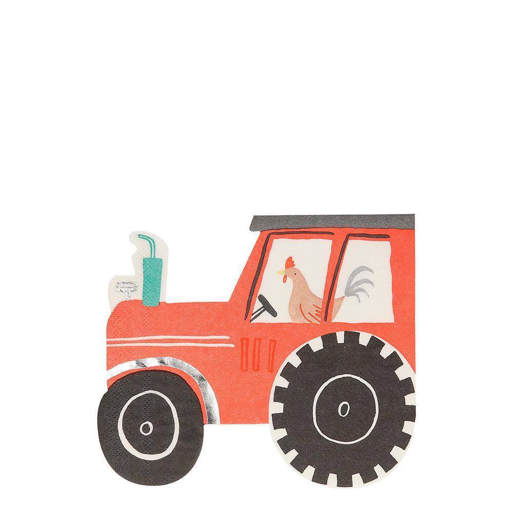 Meri Meri On The Farm Tractor Napkins (set of 16) - partyalacarte.co.in