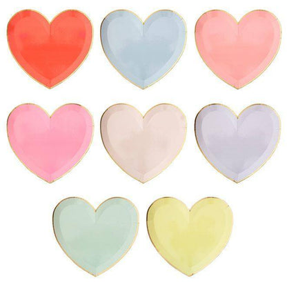 Meri Meri Party Palette Heart Plates (set of 8) - partyalacarte.co.in