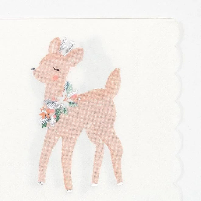Meri Meri Pastel Deer Napkins (x16) - partyalacarte.co.in