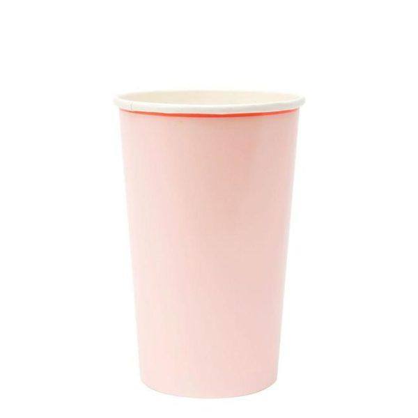 Meri Meri Pastel Neon Edge Highball Cups (Pack of 12) - partyalacarte.co.in