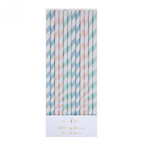 Meri Meri Pastel Stripe Paper Straws - partyalacarte.co.in