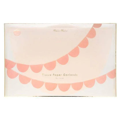 Meri Meri Peach Tissue Paper Scallop Garlands (set of 2) - partyalacarte.co.in
