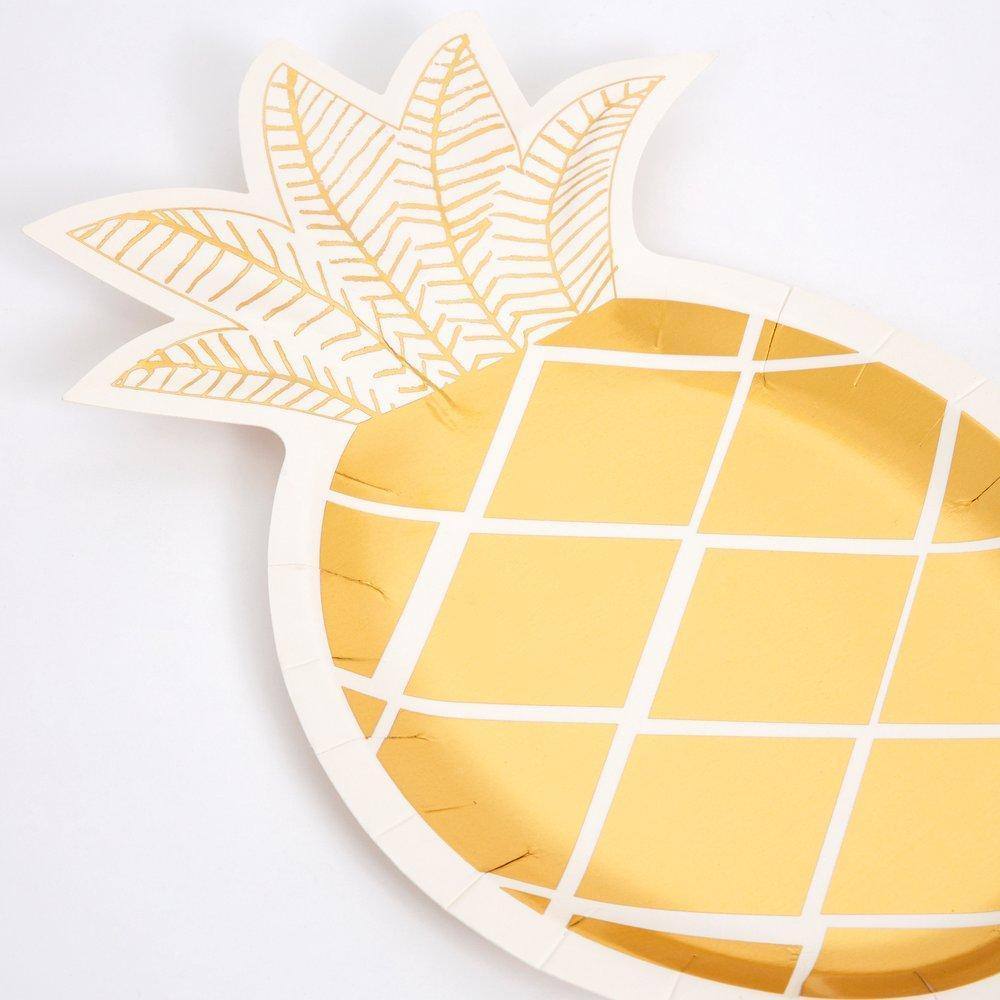 Meri Meri Pineapple Plates (set of 8) - partyalacarte.co.in