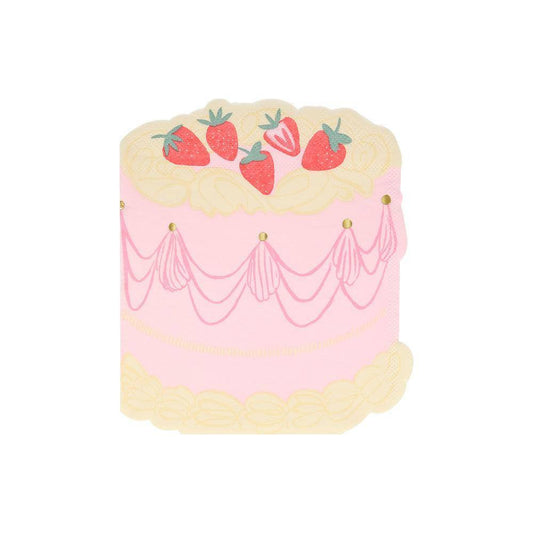 Meri Meri Pink Cake Napkins (x 16) - partyalacarte.co.in