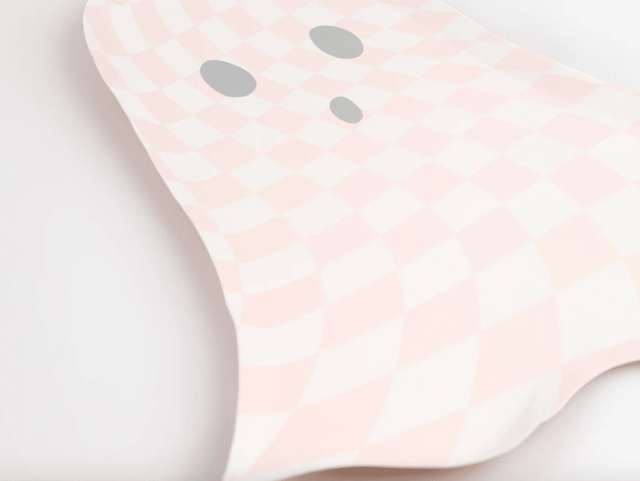 Meri Meri Pink Checker Ghost Plates (x 8) - partyalacarte.co.in