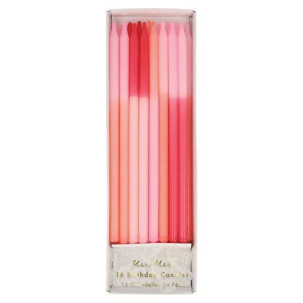 Meri Meri Pink Color Block Candles (x 16) - partyalacarte.co.in