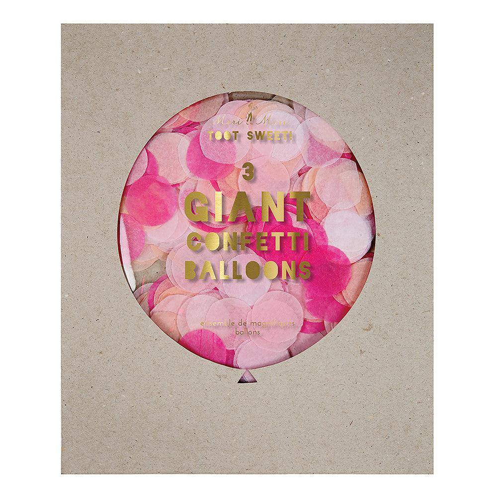 Meri Meri Pink Confetti Balloon Kit XL (Pack of 3) - partyalacarte.co.in