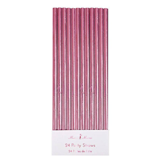 Meri Meri Pink Foil Paper Straws - partyalacarte.co.in