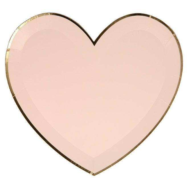Meri Meri Pink Tone Large Heart Plates (set of 8) - partyalacarte.co.in