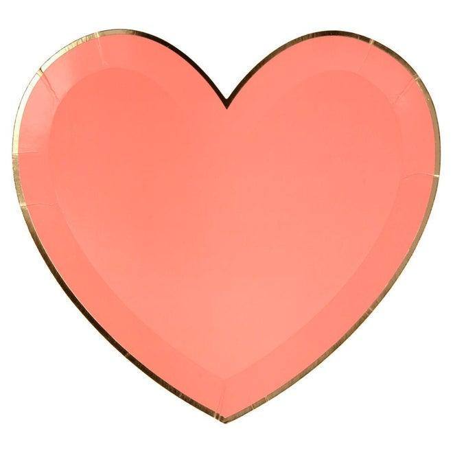 Meri Meri Pink Tone Large Heart Plates (set of 8) - partyalacarte.co.in