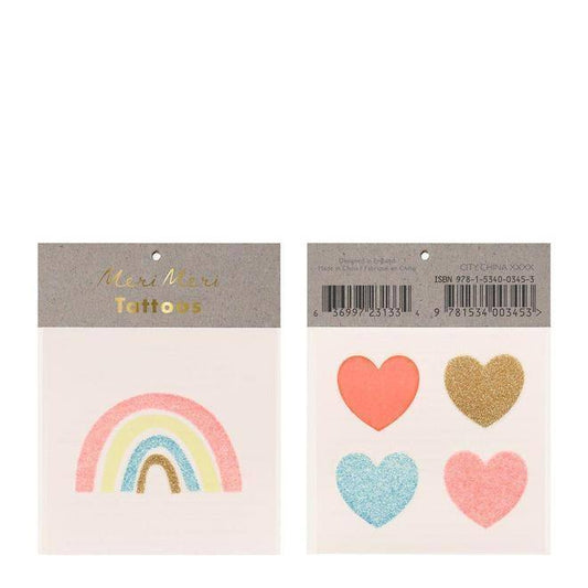 Meri Meri Rainbow & Hearts Small Tattoos (set of 2 sheets) - partyalacarte.co.in