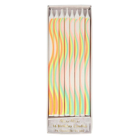 Meri Meri Rainbow Pattern Candles (set of 16) - partyalacarte.co.in