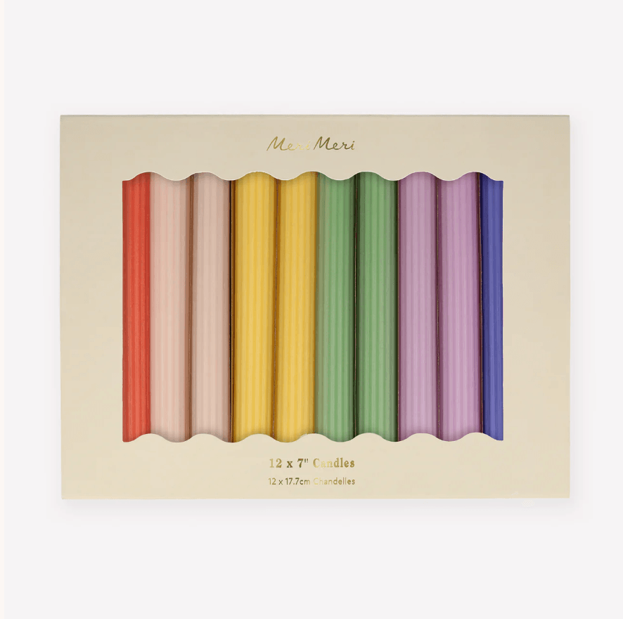 Meri Meri Rainbow Table Candles (x 12) - partyalacarte.co.in