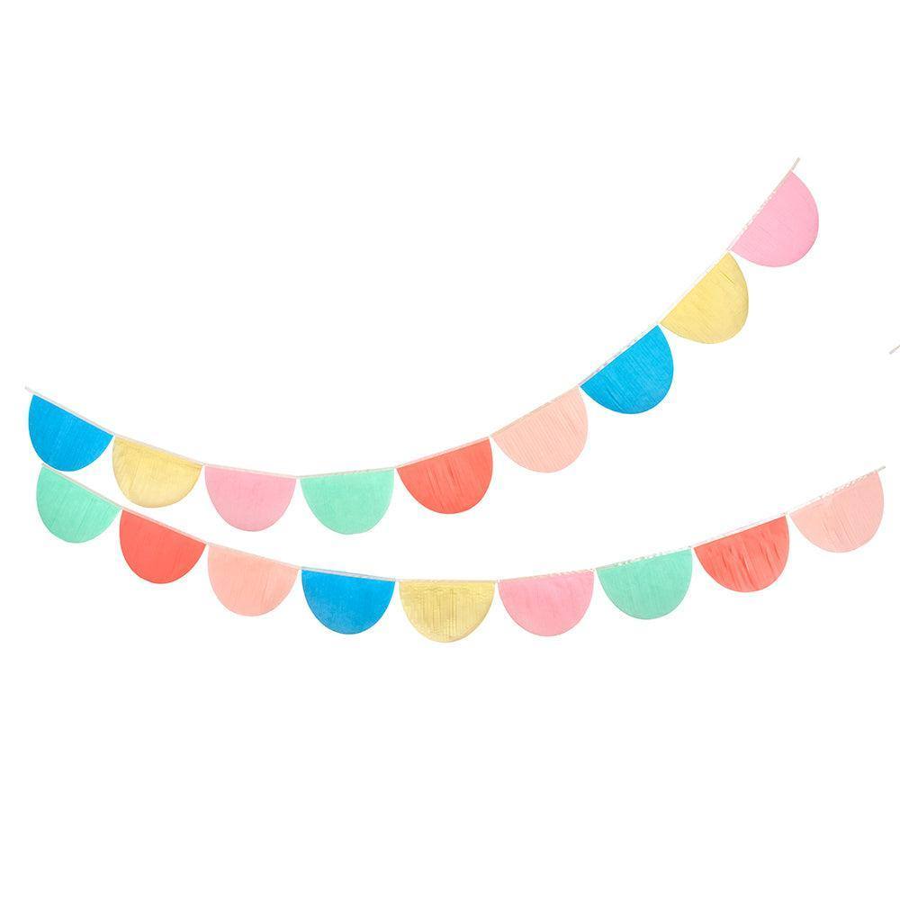 Meri Meri Rainbow Tissue Paper Scallop Garlands (set of 2) - partyalacarte.co.in