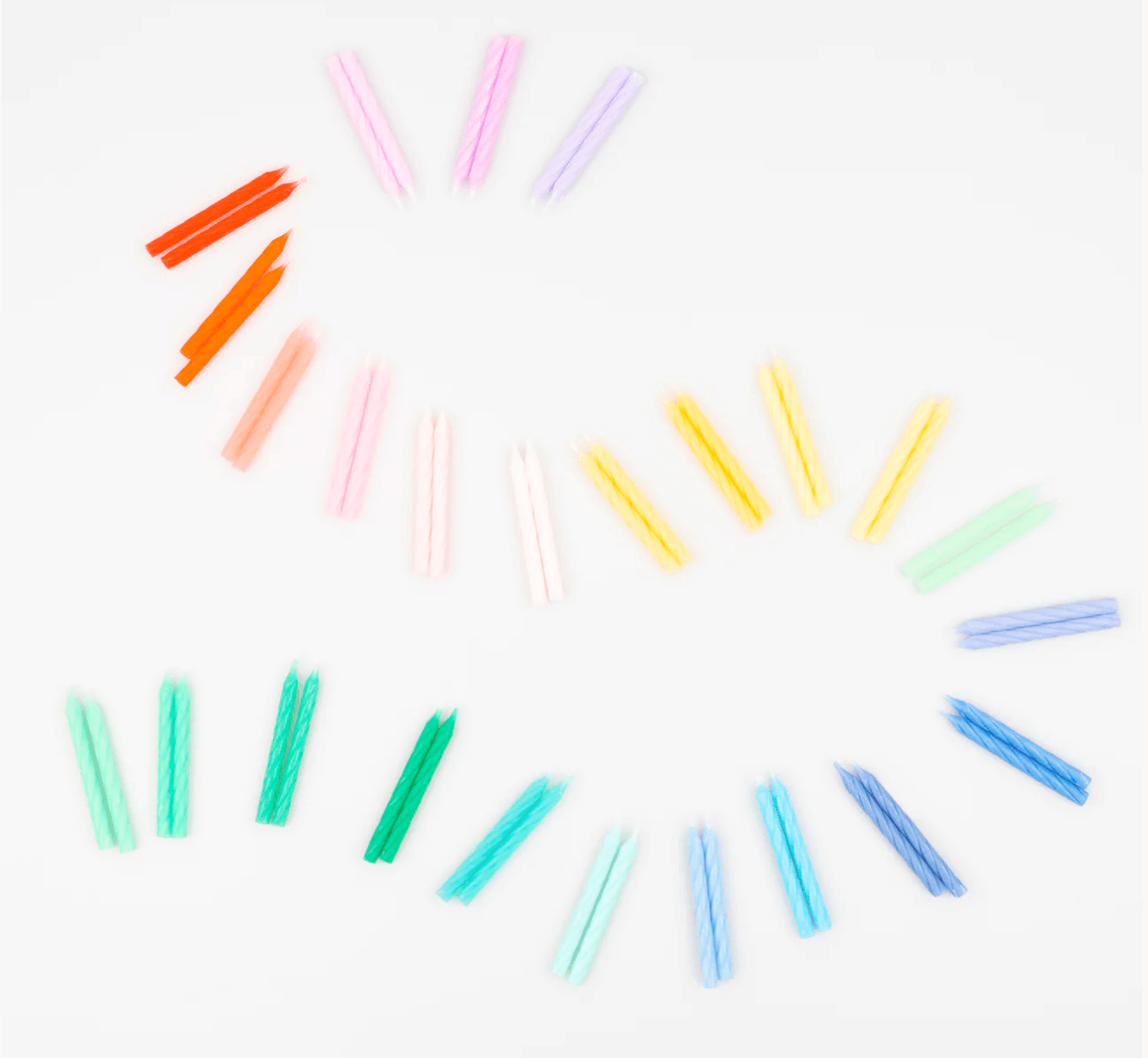 partyalacarte.co.in Rainbow Twisted Mini Candles (x 50) - partyalacarte.co.in