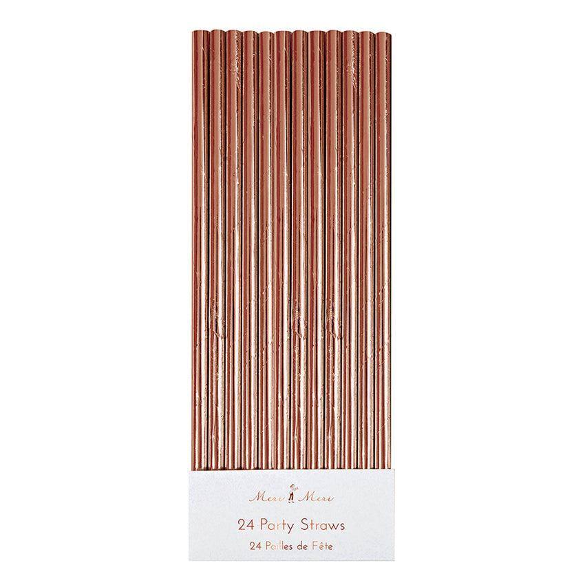 Meri Meri Rose Gold Foil Straws (Pack of 24) - partyalacarte.co.in