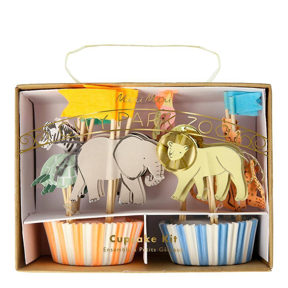 Meri Meri Safari Animals Cupcake Kit (Pack of 24) - partyalacarte.co.in