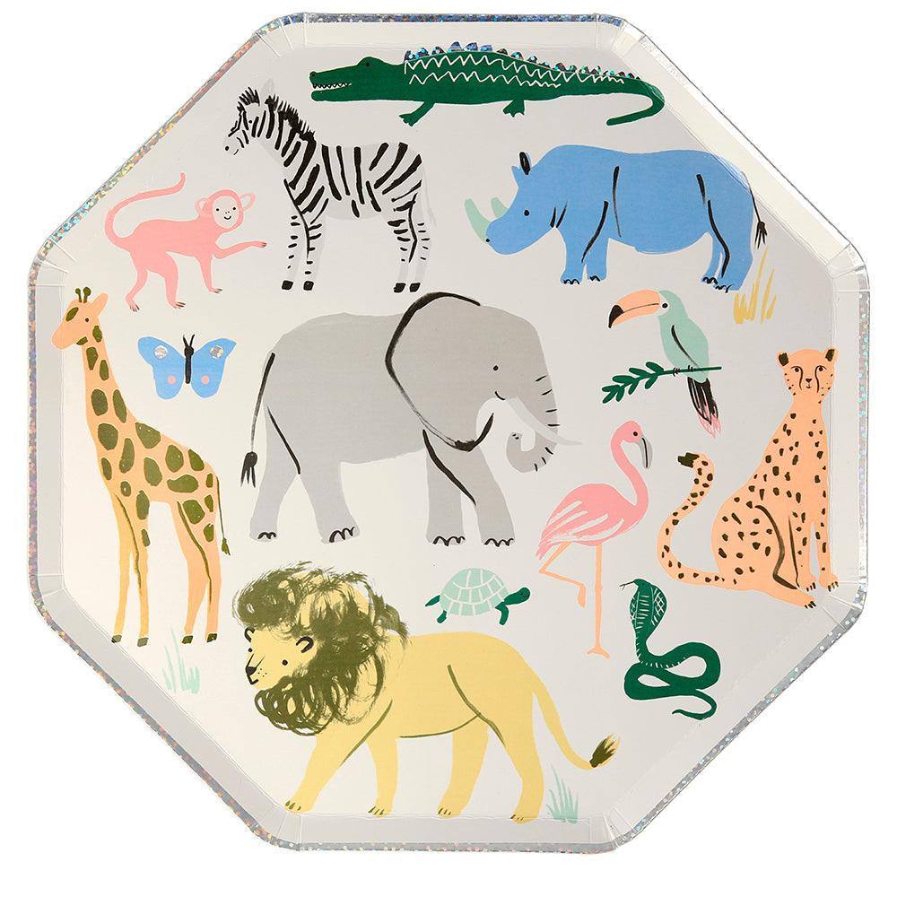 Meri Meri Safari Animals Dinner Plates (set of 8) - partyalacarte.co.in
