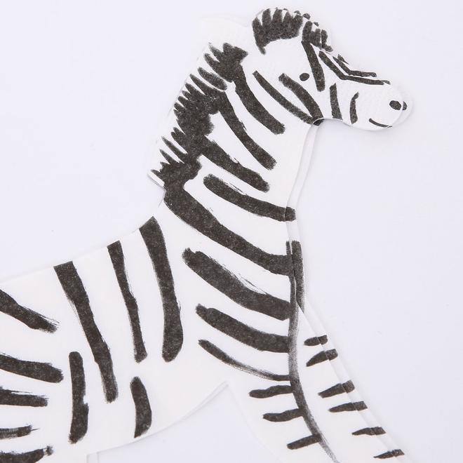 Meri Meri Safari Zebra Napkins ( Set of 20) - partyalacarte.co.in
