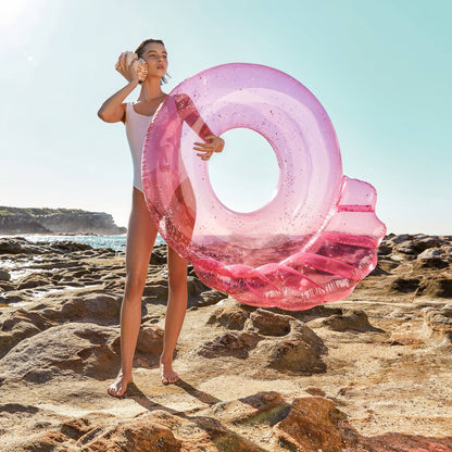 sunnylife Shell Bubblegum Luxe Pool Ring - partyalacarte.co.in