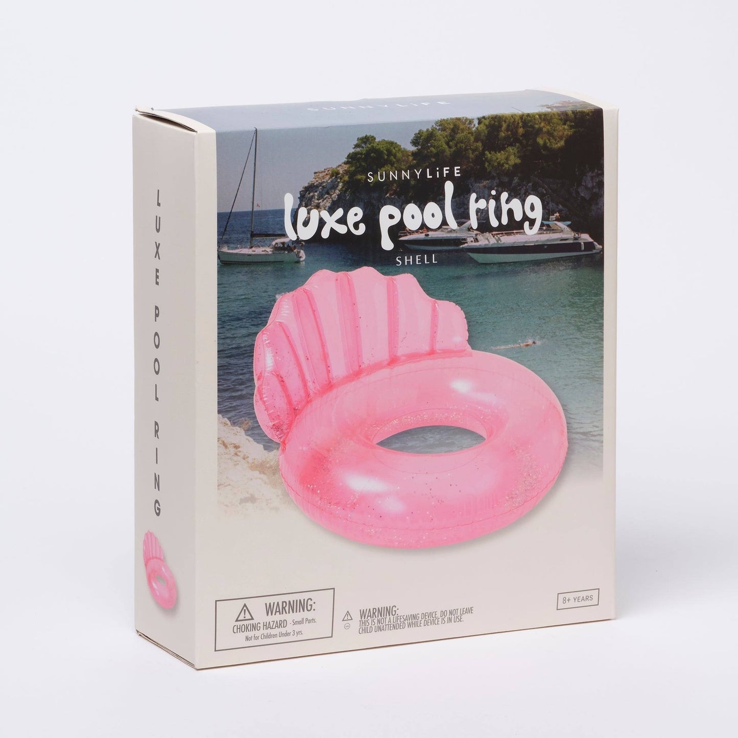 sunnylife Shell Bubblegum Luxe Pool Ring - partyalacarte.co.in