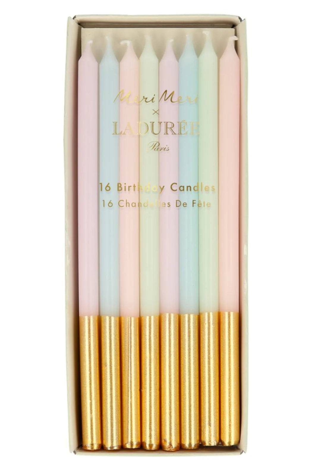 Laduree Paris Gold Dipped Candles (x 16)