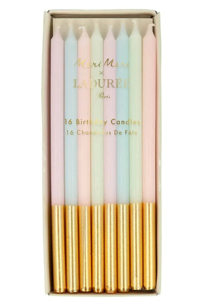 Ladurée Paris Gold Dipped Candles | Pack of 16