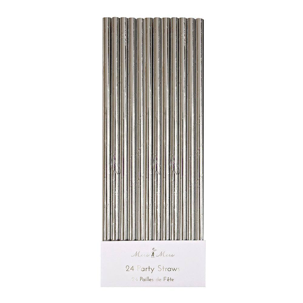 Meri Meri Silver Foil Party Straws (set of 24) - partyalacarte.co.in