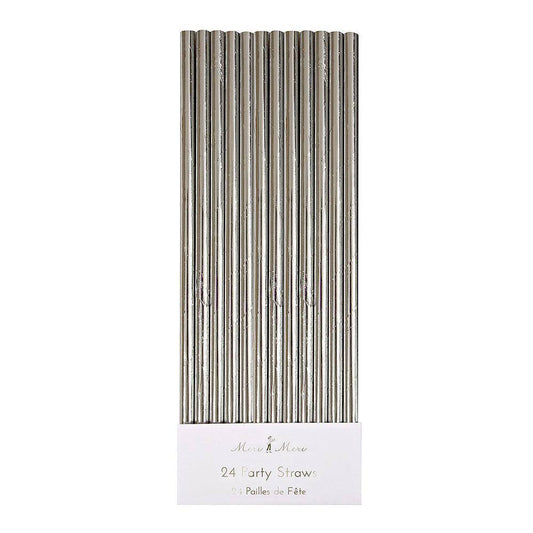 Meri Meri Silver Foil Party Straws (set of 24) - partyalacarte.co.in