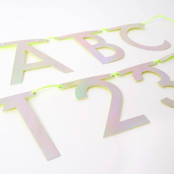 Meri Meri Silver Holographic Letter Garland Kit - partyalacarte.co.in