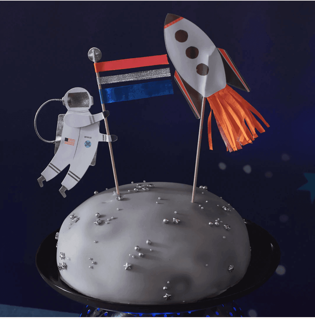 Amazon.com: Outer Space Astronaut Cake Toppers - Set of 11 - Astronaut  Figurines, Rocket, Stars, Clouds, Balls and Happy Birthdany Cake Decor :  Everything Else