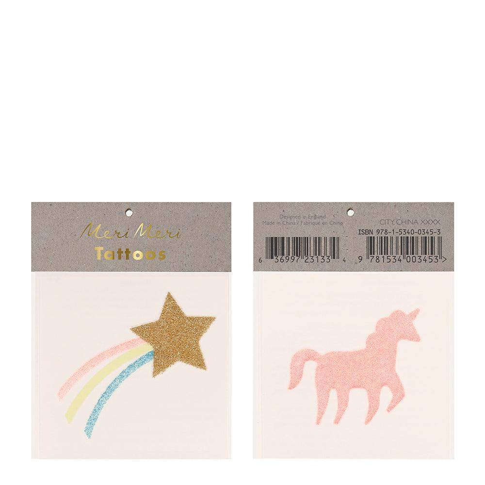 Meri Meri Star & Unicorn Small Tattoos (set of 2 sheets) - partyalacarte.co.in