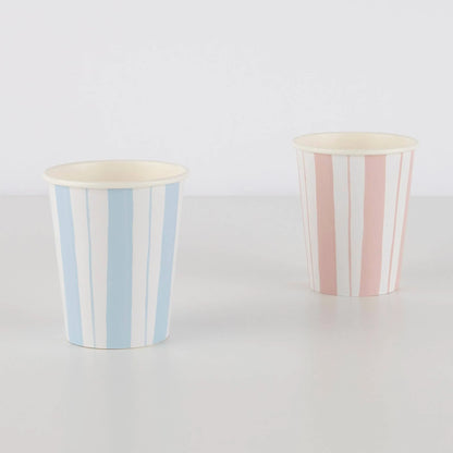 Meri Meri Ticking Stripe Cups (x 8) - partyalacarte.co.in