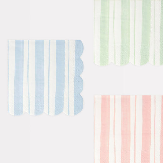 Meri Meri Ticking Stripe Small Napkins (x 16) - partyalacarte.co.in