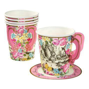 Talking Table Truly Alice Cups & Saucers Set ( Pack of 12) - partyalacarte.co.in
