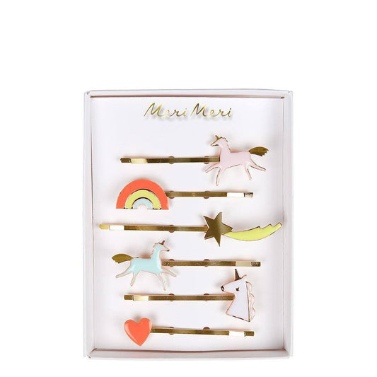 Meri Meri Unicorn Enamel Hair Slides (set of 6) - partyalacarte.co.in