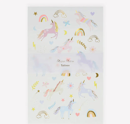 Meri Meri Unicorn Tattoo Sheets (x 2 sheets) - partyalacarte.co.in