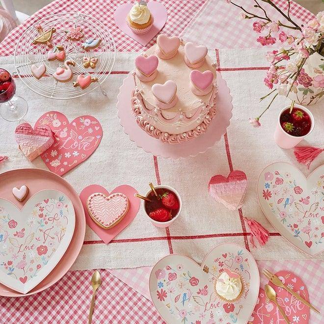Meri Meri Valentine Heart Die Cut Plates (set of 8) - partyalacarte.co.in