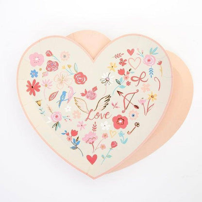 Meri Meri Valentine Heart Die Cut Plates (set of 8) - partyalacarte.co.in