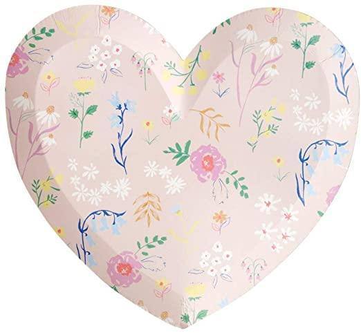 Meri Meri Wildflower Heart Large Plates - partyalacarte.co.in