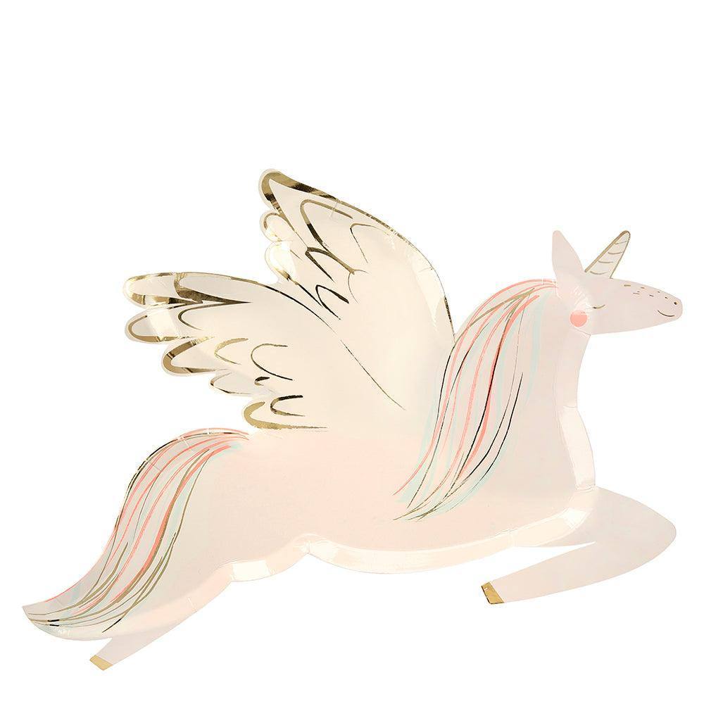 Meri Meri Winged Unicorn Plates (set of 8) - partyalacarte.co.in