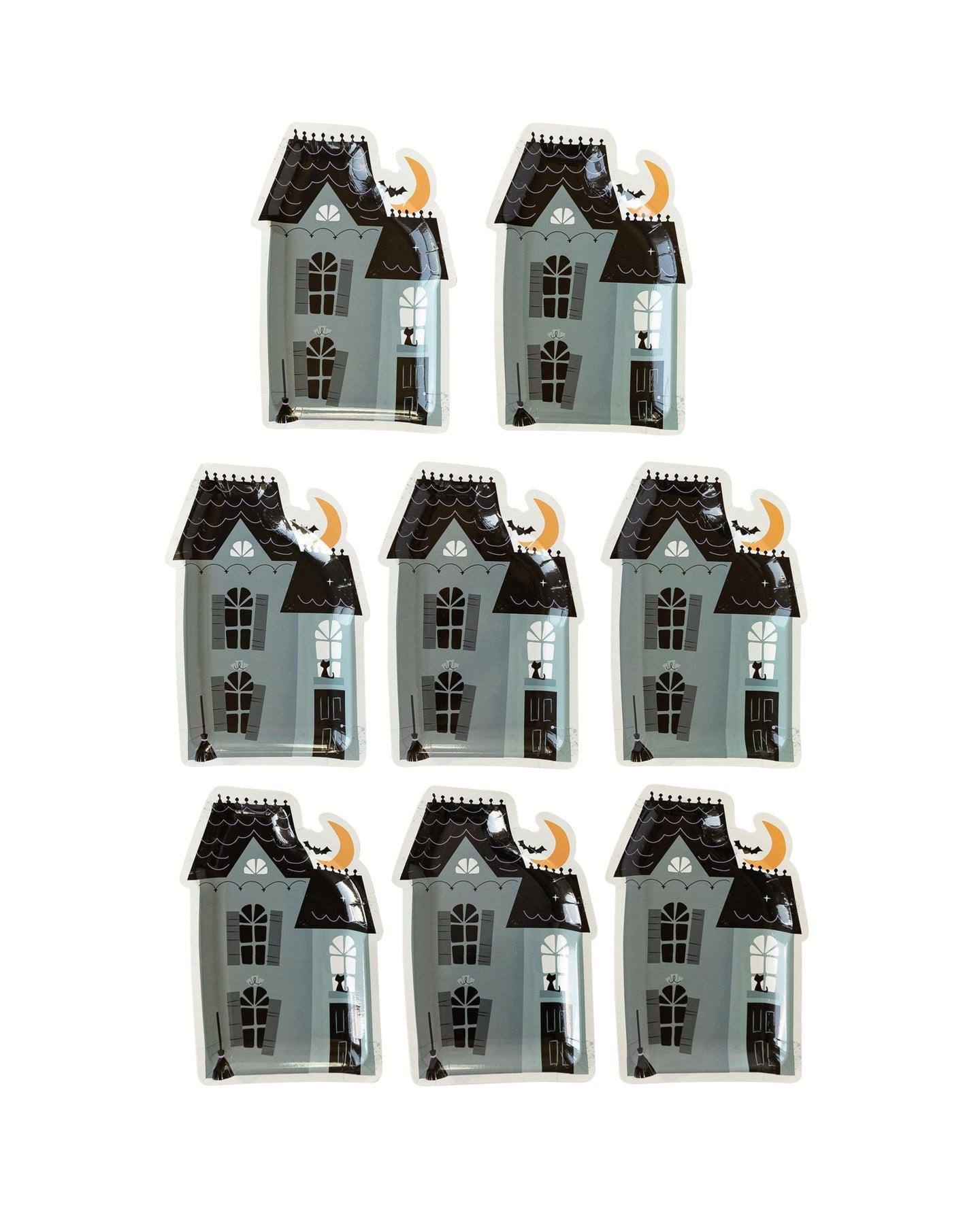 My Minds Eye Witching Hour Haunted House Shaped Plate (x8) - partyalacarte.co.in