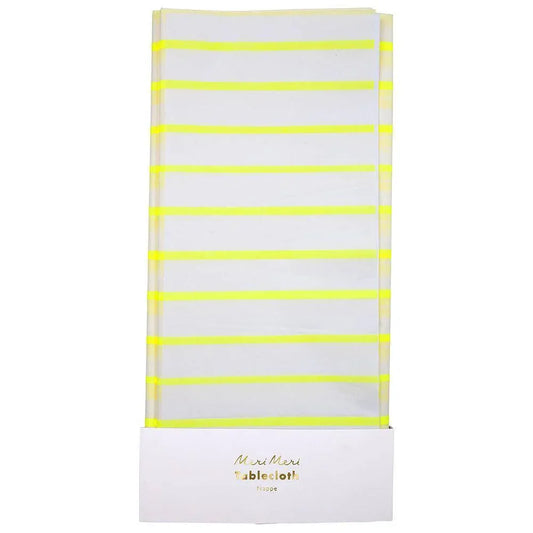 Meri Meri Yellow Stripe Paper Tablecloth - partyalacarte.co.in