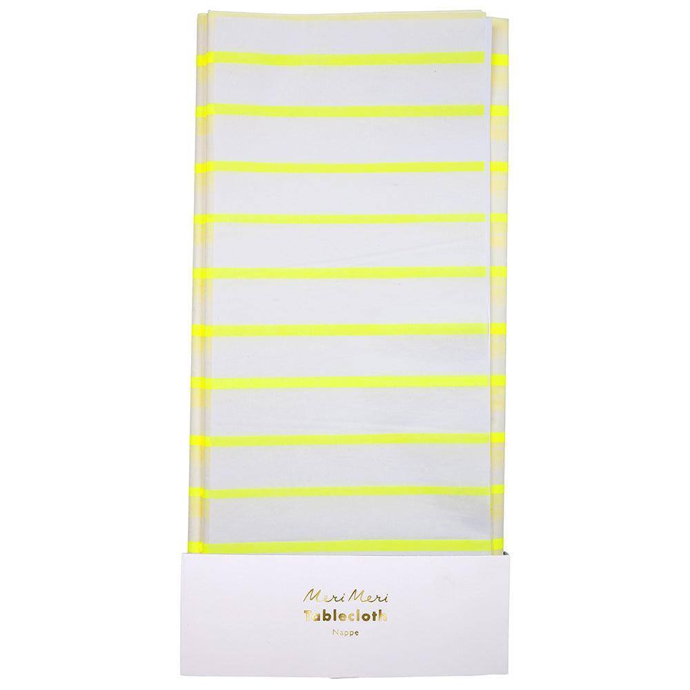 Meri Meri Yellow Stripe Paper Tablecloth - partyalacarte.co.in